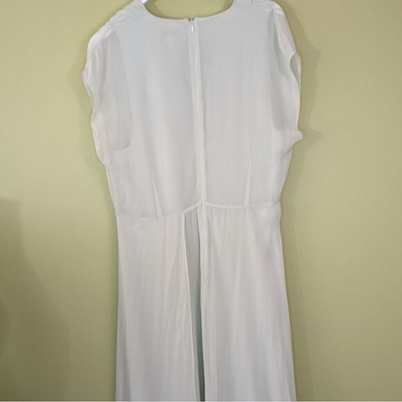 Lewit Dress Mint Green V Neck Asymmetrical Chifon Capped Sleeve Midi 6 - Picture 13 of 13